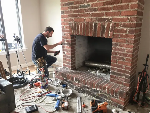 Lakeland Chimney Sweep specialist finalizing chimney liner service in Lakeland, FL
