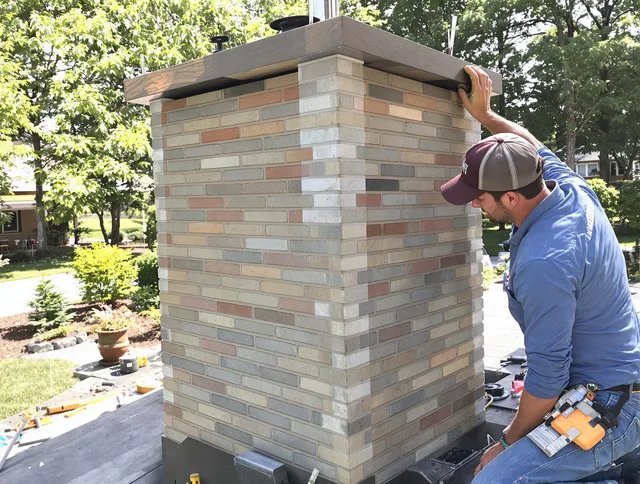 Lakeland Chimney Sweep completing a modern chimney remodel in Lakeland, FL