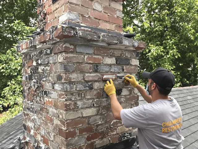 In-progress chimney restoration by Lakeland Chimney Sweep in Lakeland, FL