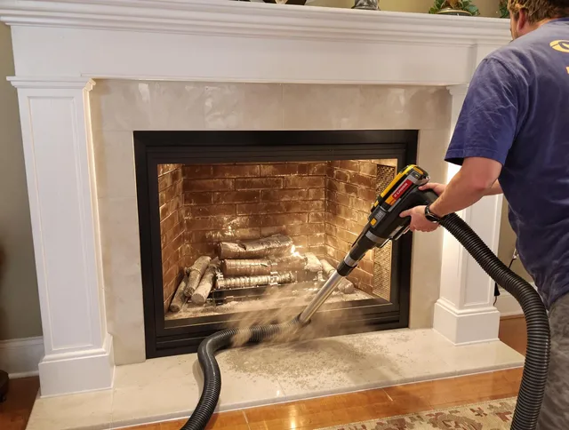 Fireplace cleaning performed by Lakeland Chimney Sweep in Lakeland, FL